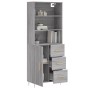 Aparador alto madera contrachapada gris sonoma 69,5x34x180 cm von vidaXL, Sideboards - Ref: Foro24-3189435, Preis: 154,31 €, ...