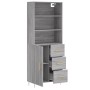 Aparador alto madera contrachapada gris sonoma 69,5x34x180 cm von vidaXL, Sideboards - Ref: Foro24-3189435, Preis: 154,31 €, ...