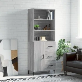 Aparador alto madera contrachapada gris sonoma 69,5x34x180 cm by vidaXL, Sideboards - Ref: Foro24-3189451, Price: 154,99 €, D...