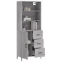 Aparador alto madera contrachapada gris sonoma 69,5x34x180 cm de vidaXL, Aparadores - Ref: Foro24-3189451, Precio: 165,26 €