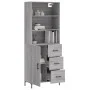 Aparador alto madera contrachapada gris sonoma 69,5x34x180 cm von vidaXL, Sideboards - Ref: Foro24-3189451, Preis: 154,95 €, ...