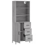 Aparador alto madera contrachapada gris sonoma 69,5x34x180 cm de vidaXL, Aparadores - Ref: Foro24-3189451, Precio: 165,26 €