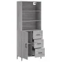 Aparador alto madera contrachapada gris sonoma 69,5x34x180 cm von vidaXL, Sideboards - Ref: Foro24-3189451, Preis: 154,95 €, ...