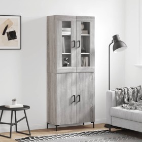 Hohes Sideboard aus sonomagrauem Sperrholz, 69,5 x 34 x 180 cm von vidaXL, Sideboards - Ref: Foro24-3198215, Preis: 154,07 €,...