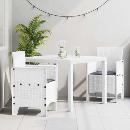 Conjunto de Comedor de Jardín 3 pcs Ratan Polt