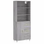 Aparador alto madera contrachapada gris sonoma 69,5x34x180 cm de vidaXL, Aparadores - Ref: Foro24-3189427, Precio: 146,52 €, ...