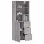 Aparador alto madera contrachapada gris sonoma 69,5x34x180 cm de vidaXL, Aparadores - Ref: Foro24-3189427, Precio: 146,52 €, ...