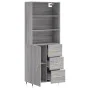 Aparador alto madera contrachapada gris sonoma 69,5x34x180 cm de vidaXL, Aparadores - Ref: Foro24-3189427, Precio: 146,52 €, ...