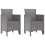 Conjunto de Comedor de Jardín 3 pcs Gris Claro Ratan Polt