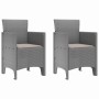 Conjunto de Comedor de Jardín 3 pcs Gris Claro Ratan Polt