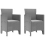 Conjunto de Comedor de Jardín 3 pcs Gris Claro Ratan Polt