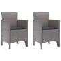 Conjunto de Comedor de Jardín 3 pcs Gris Claro Ratan Polt