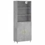 Aparador alto madera contrachapada gris hormigón 69,5x34x180 cm de vidaXL, Aparadores - Ref: Foro24-3189233, Precio: 122,42 €...