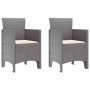 Conjunto de Comedor de Jardín 3 pcs Gris Claro Ratan Polt