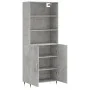 Tall plywood gray concrete sideboard 69.5x34x180 cm by vidaXL, Sideboards - Ref: Foro24-3189233, Price: 122,42 €, Discount: %
