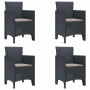 Conjunto de Comedor de Jardín 5 pcs Antracita Ratan Polt