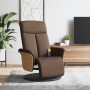 Sillón reclinable de masaje con reposapiés tela marrón en Sillones | Comprar online en Foro24