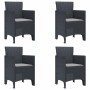 Conjunto de Comedor de Jardín 5 pcs Antracita Ratan Polt