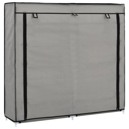 Mueble zapatero con funda de tela gris 115x28x110 cm