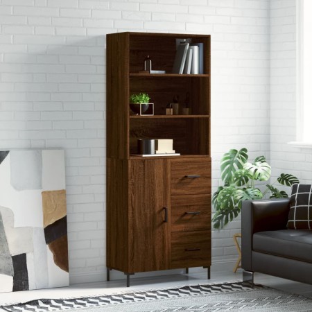 Tall oak brown plywood sideboard 69.5x34x180 cm by vidaXL, Sideboards - Ref: Foro24-3189452, Price: 164,85 €, Discount: %