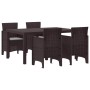 Conjunto de Comedor de Jardín 5 pcs Marrón Ratan Polt