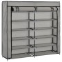 Mueble zapatero con funda de tela gris 115x28x110 cm