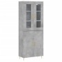 Aparador alto madera contrachapada gris hormigón 69,5x34x180 cm de vidaXL, Aparadores - Ref: Foro24-3198205, Precio: 147,22 €...