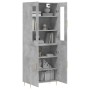Aparador alto madera contrachapada gris hormigón 69,5x34x180 cm de vidaXL, Aparadores - Ref: Foro24-3198205, Precio: 147,22 €...