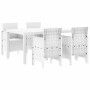 Conjunto de Comedor de Jardín 5 pcs Blanco Ratan Polt
