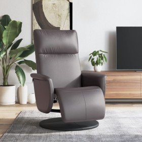 Sillón reclinable con reposapiés cuero sintético gris en Sillones | Comprar online en Foro24