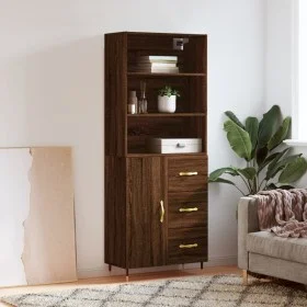 Aparador alto madera contrachapada marrón roble 69,5x34x180 cm von vidaXL, Sideboards - Ref: Foro24-3189428, Preis: 150,42 €,...
