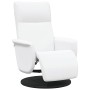 Sillón reclinable con reposapiés cuero sintético blanco