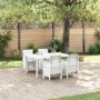 Conjunto de Comedor de Jardín 5 pcs Blanco Ratan Polt