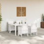Conjunto de Comedor de Jardín 5 pcs Blanco Ratan Polt