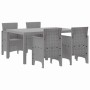 Conjunto de Comedor de Jardín 5 pcs Gris Claro Ratan Polt