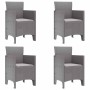 Conjunto de Comedor de Jardín 5 pcs Gris Claro Ratan Polt