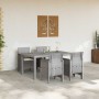 Conjunto de Comedor de Jardín 5 pcs Gris Claro Ratan Polt