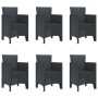 Conjunto de Comedor de Jardín 7 pcs Antracita Ratan Polt