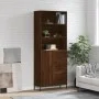Aparador alto madera contrachapada marrón roble 69,5x34x180 cm by vidaXL, Sideboards - Ref: Foro24-3189460, Price: 164,16 €, ...