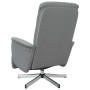 Sillón reclinable con reposapiés tela gris claro