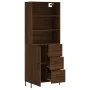 Aparador alto madera contrachapada marrón roble 69,5x34x180 cm by vidaXL, Sideboards - Ref: Foro24-3189460, Price: 164,16 €, ...
