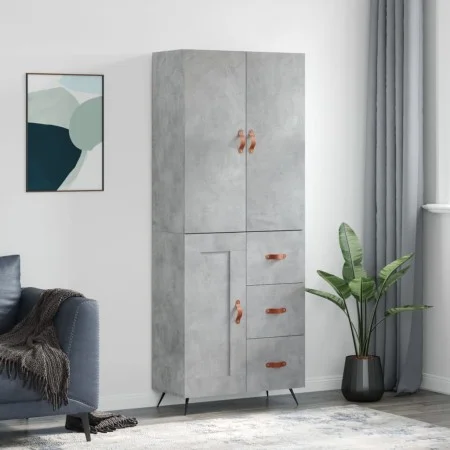 Aparador alto madera contrachapada gris hormigón 69,5x34x180 cm von vidaXL, Sideboards - Ref: Foro24-3195991, Preis: 166,94 €...