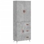 Aparador alto madera contrachapada gris hormigón 69,5x34x180 cm von vidaXL, Sideboards - Ref: Foro24-3195991, Preis: 169,13 €...
