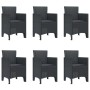 Conjunto de Comedor de Jardín 7 pcs Antracita Ratan Polt