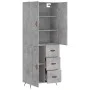 Aparador alto madera contrachapada gris hormigón 69,5x34x180 cm von vidaXL, Sideboards - Ref: Foro24-3195991, Preis: 166,94 €...