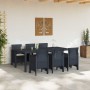 Conjunto de Comedor de Jardín 7 pcs Antracita Ratan Polt