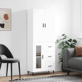Hohes weißes Sperrholz-Sideboard 69,5 x 34 x 180 cm von vidaXL, Sideboards - Ref: Foro24-3195971, Preis: 170,14 €, Rabatt: %