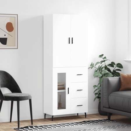 Hohes weißes Sperrholz-Sideboard 69,5 x 34 x 180 cm von vidaXL, Sideboards - Ref: Foro24-3195971, Preis: 172,29 €, Rabatt: %