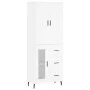Hohes weißes Sperrholz-Sideboard 69,5 x 34 x 180 cm von vidaXL, Sideboards - Ref: Foro24-3195971, Preis: 170,14 €, Rabatt: %
