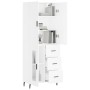 Hohes weißes Sperrholz-Sideboard 69,5 x 34 x 180 cm von vidaXL, Sideboards - Ref: Foro24-3195971, Preis: 172,29 €, Rabatt: %